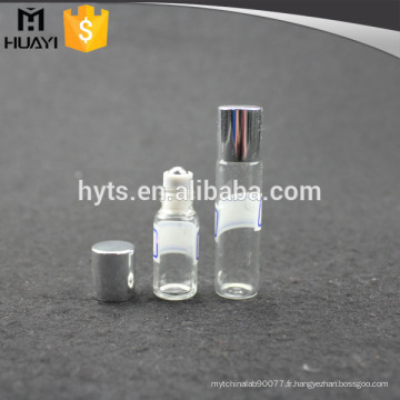 Rouler sur le flacon de parfum en verre 3ml pour huiles essentielles avec bouchon aluminium